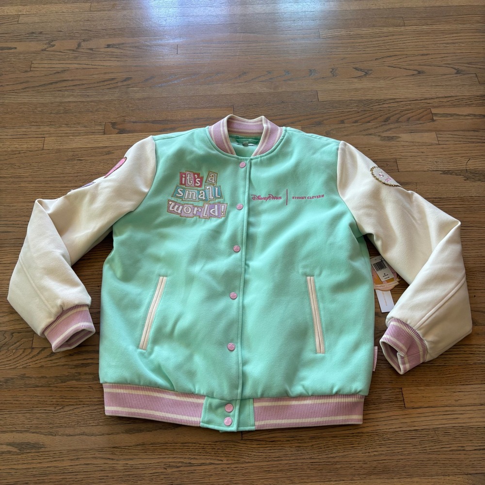 Disney Parks x Stoney Clover Lane It's a Small World Varsity Jacket  Large NWT